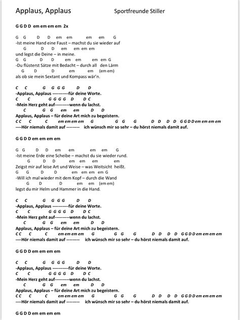 lyrics and chords kostenlos ausdrucken.